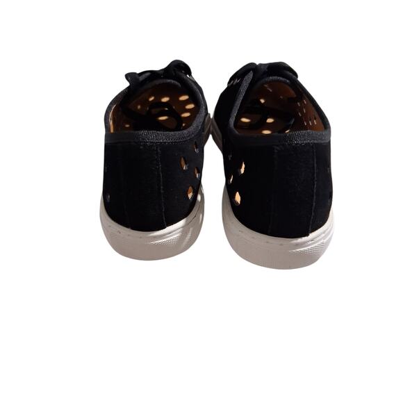 Corso Como Rasta Women's size 7 Black Perforated Suede Leather Preppy Sneakers - Picture 3 of 13